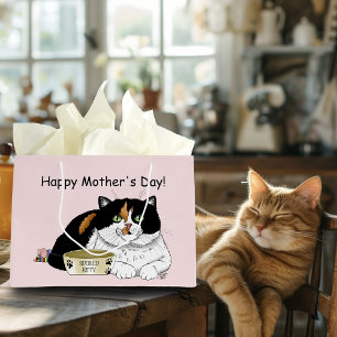 Mother's Day Calico Cat Large Gift Bag