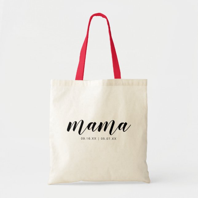 Mother's Day Calligraphy Kids Date Tote Bag (Front)