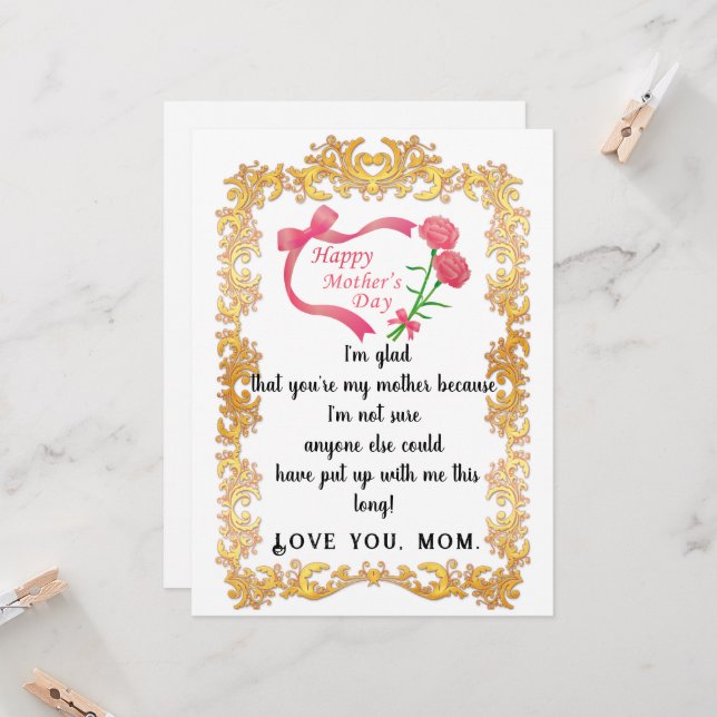 Mother's day card (Front/Back In Situ)