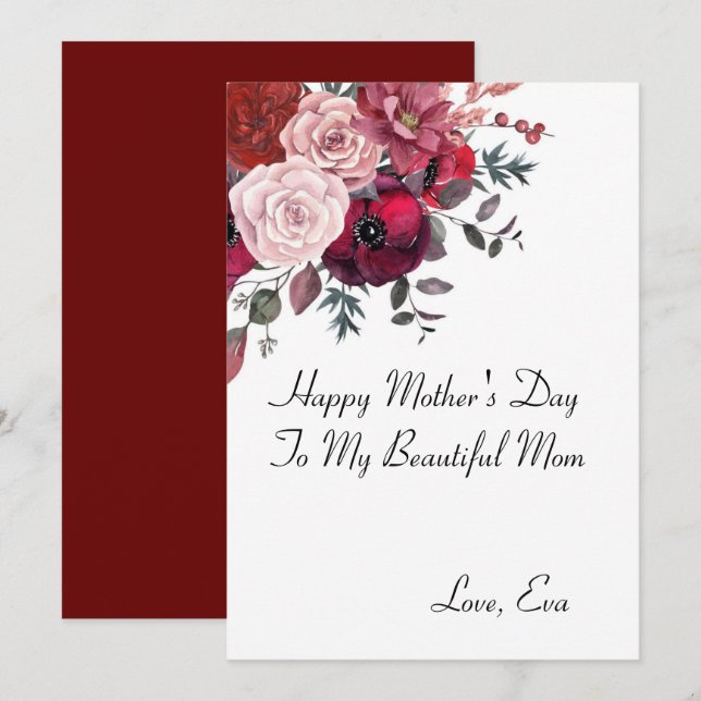 MOTHERS DAY CARD (Front/Back)