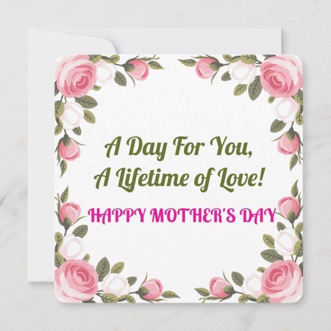 Mother's Day Card – A Day for You! (Front)