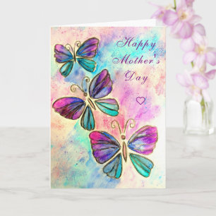Mother's Day Card Beautiful Butterflies Flying