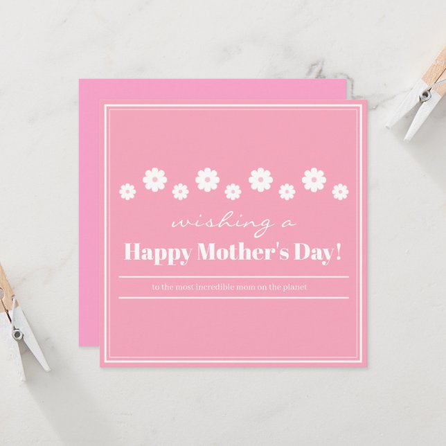 Mothers Day Card, best mum ever (Front/Back In Situ)