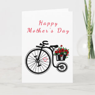 Mother's Day Card Bike with Flowers For Mum