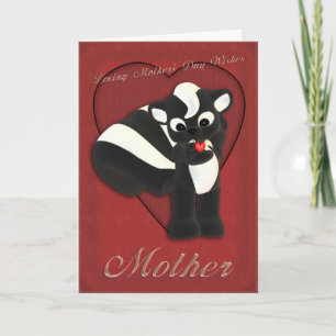 Mother's Day card cute skunk, Mothering Sunday