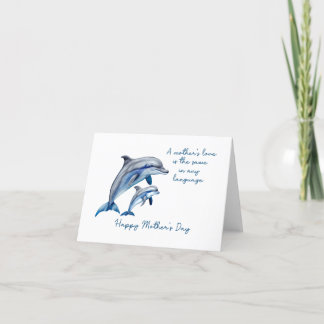 Mother's Day Card Dolphin Animal Mum and Baby Card