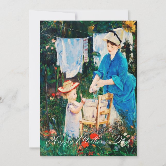 Mother's Day Card/Elegant Classic Mother and Son Holiday Card (Front)