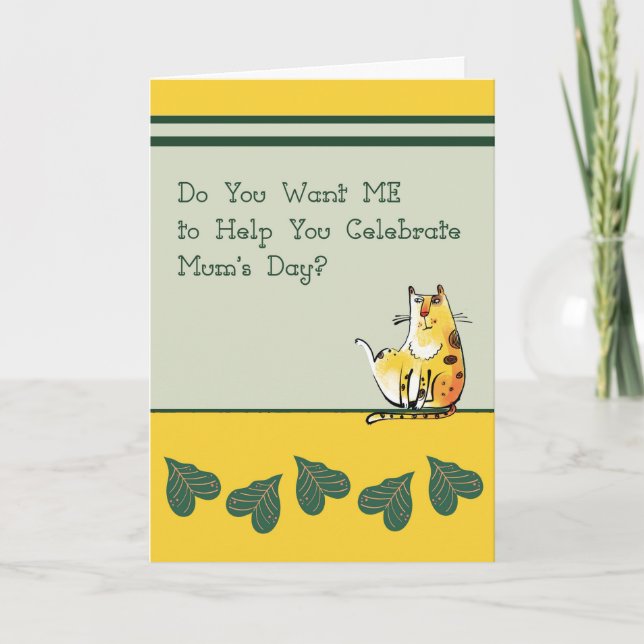 Mother's Day Card for Mum with Cat (Front)