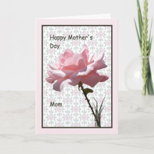 Mother's Day Card for Mum with Pink Rose