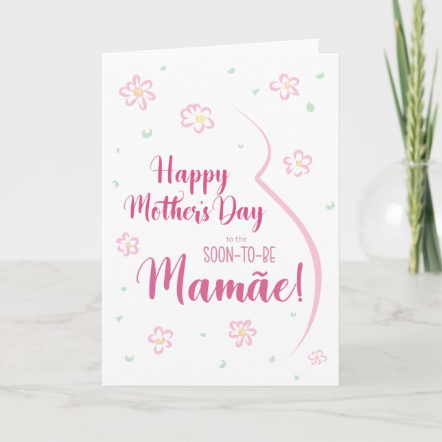 Mother's Day Card for Pregnant Mamãe (Front)