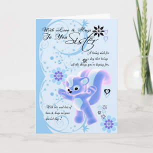 Mother's Day Card.for sister. Little Cute Skunk Card