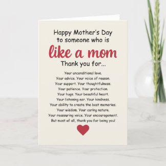 Mother's Day Card for Someone Like a Mum