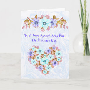 Mother's Day Card for Step Mum Lavender Flowers
