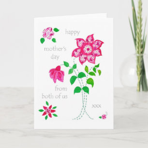 Mother's Day Card from Both of Us - Pink Flowers