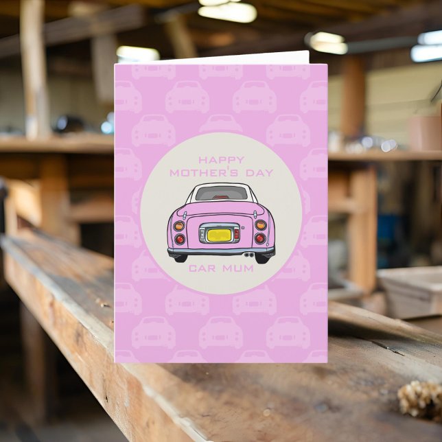 Mother's Day Card from your Cute Pink Figaro Car (Happy Mother's Day to the Pink Figaro Car Mum)