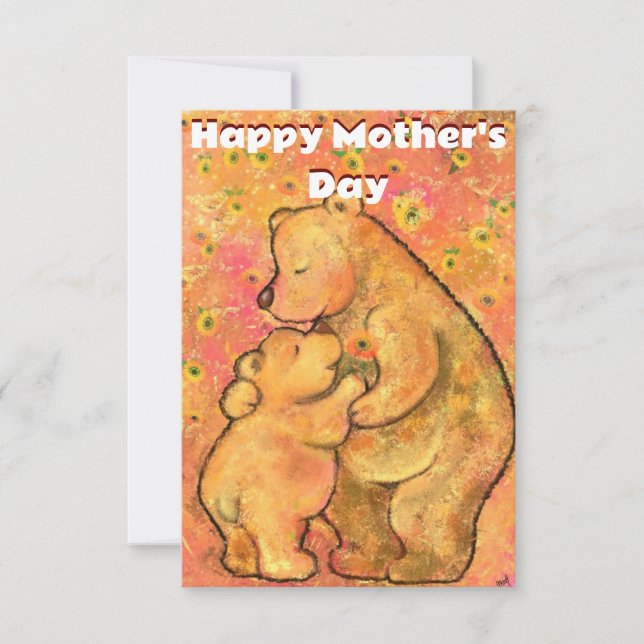 Mother's Day Card Mum and Baby Bear - Hug (Front)