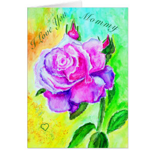 Mother's Day Card Painting Rose - For Mum