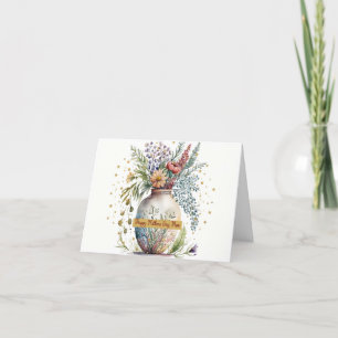 Mother's Day Card Pretty Vase of Mixed Flowers