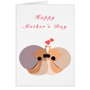 Mother's Day Card Snails Family - Hug