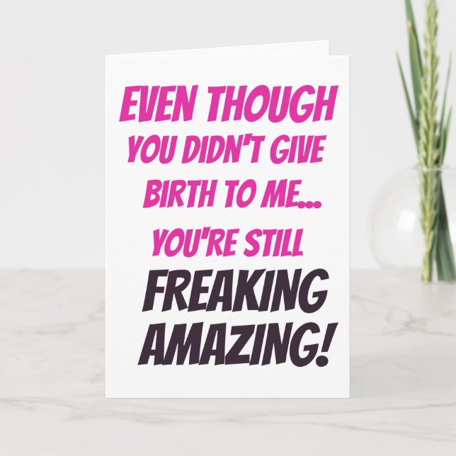 Mother's Day Card Stepmom card Bonus Mum card (Front)