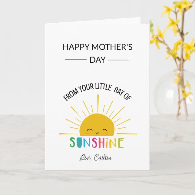 Mother's day card sunshine (Yellow Flower)