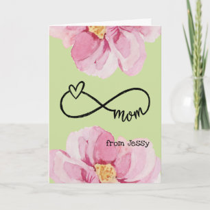 MOTHERs day card  two peonies on green