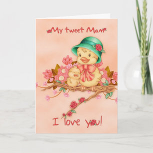 Mother's Day Card With Baby And Mam Bird, My Tweet