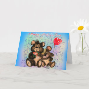 Mother's Day Card with Family Bears Love