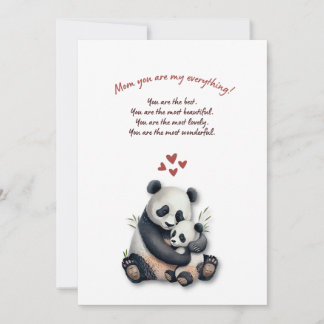 Mothers Day Card with Panda theme for New Mothers