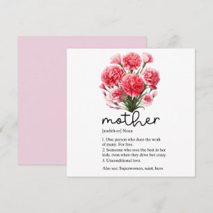 Mother's Day card with Pink Carnation
