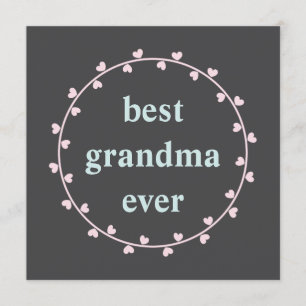 Mother's Day card with pink hearts for grandma