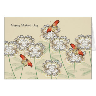 Mother's Day Card with Pretty Digital Flowers