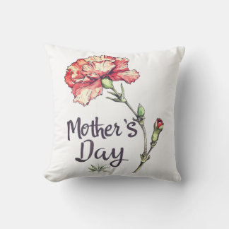 Mother's Day Carnation Flower Cushion