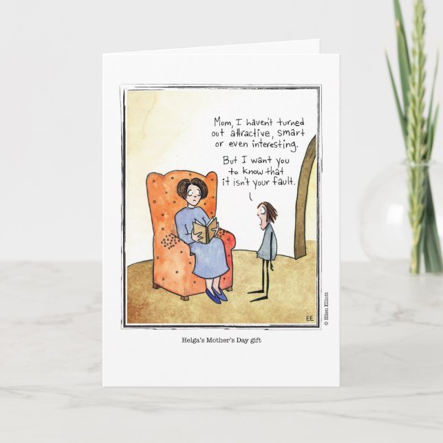 MOTHER'S DAY cartoon by Ellen Elliott Card (Front)
