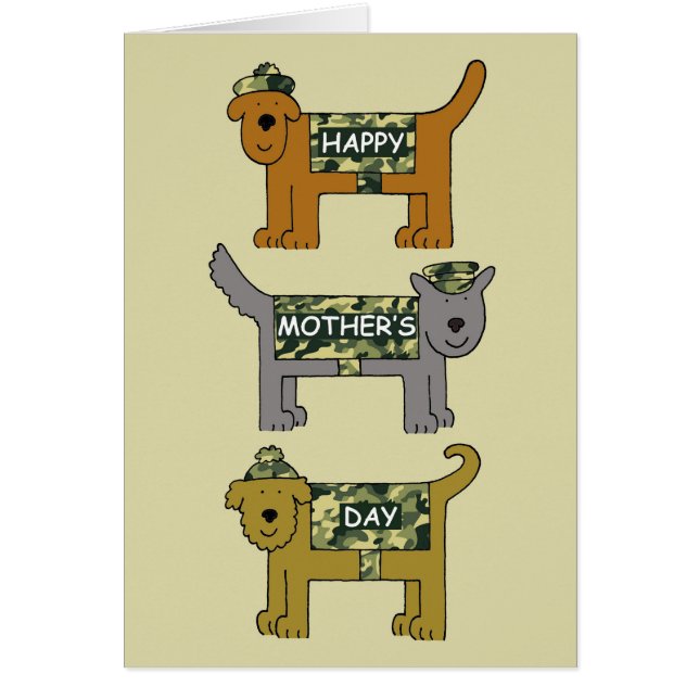 Mother's Day Cartoon Dogs for Deployed Mum (Front)