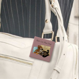 Mother's Day Cat 15 Cm Square Badge