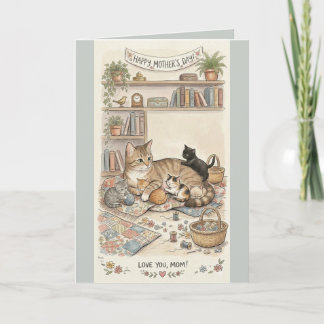 Mother's Day Cat and Kittens  Card