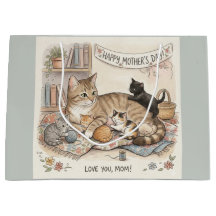 Mother's Day Cat and Kittens 