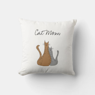 Mother's Day Cat Mum Cute Throw Pillow