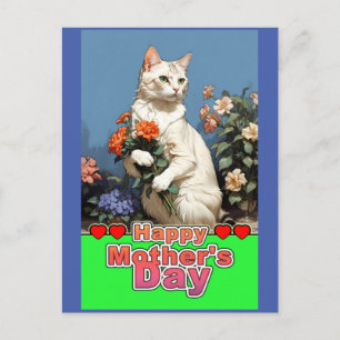 mothers day cat postcard