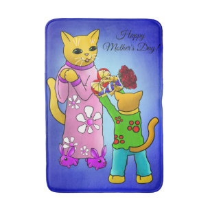 Mother's Day Cats Bath Mat