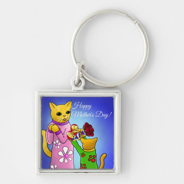 Mother's Day Cats Key Ring (Front)