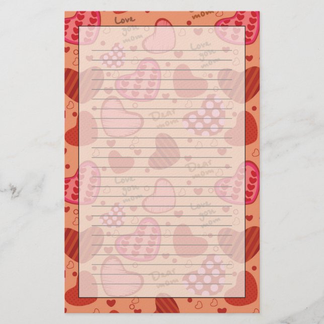 Mother's Day Celebration Pattern Stationery (Front)