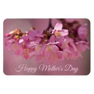 Mother's Day Cherry Blossoms Delicate Pink Bouquet Magnet