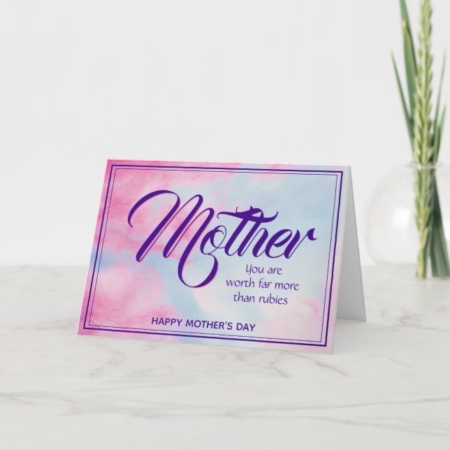 MOTHER'S DAY Christian Proverbs 31 Pink Card (Front)
