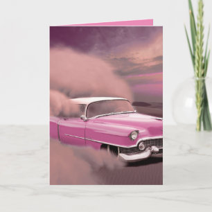 MOTHER'S DAY CLASSIC PINK CAR BIRTHDAY CARD
