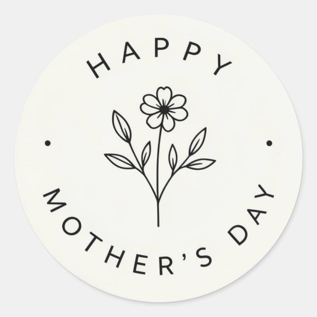 Mother's Day Classic Round Sticker (Front)