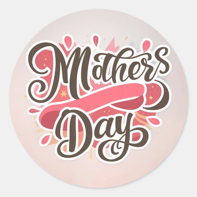 Mother's day classic round sticker (Front)