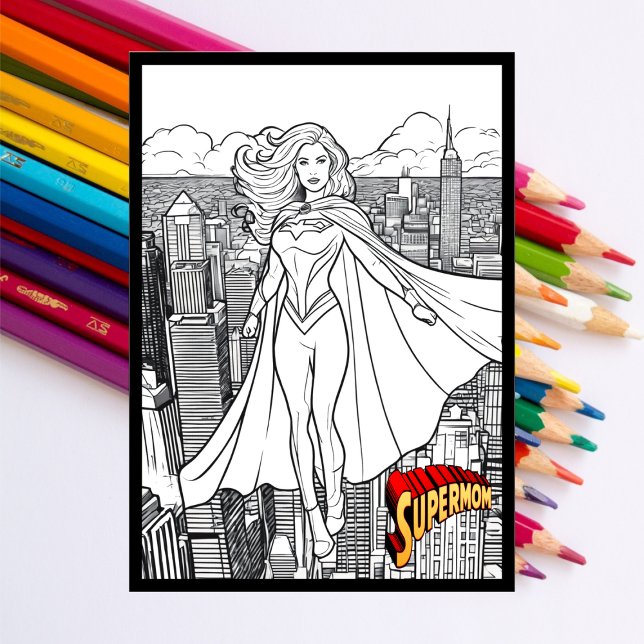 Mother's Day Colouring From Kids Superhero Card (Creator Uploaded)