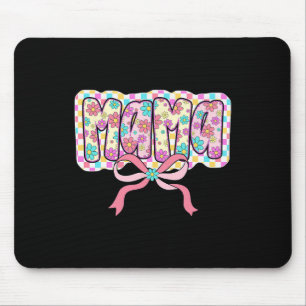 Mothers Day Coquette Pink Mama Floral Bow Mum Girl Mouse Pad